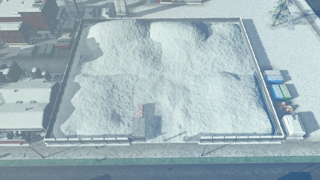 Cities:skylines　冬のテーマSnowfallの道路を除雪するための雪寄せ