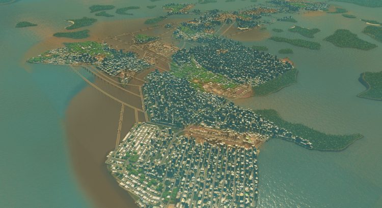Cities Skylines 攻略ブログ シナリオ アイランドホッピング 津波に耐えながら人口25万人を突破する Game Play360