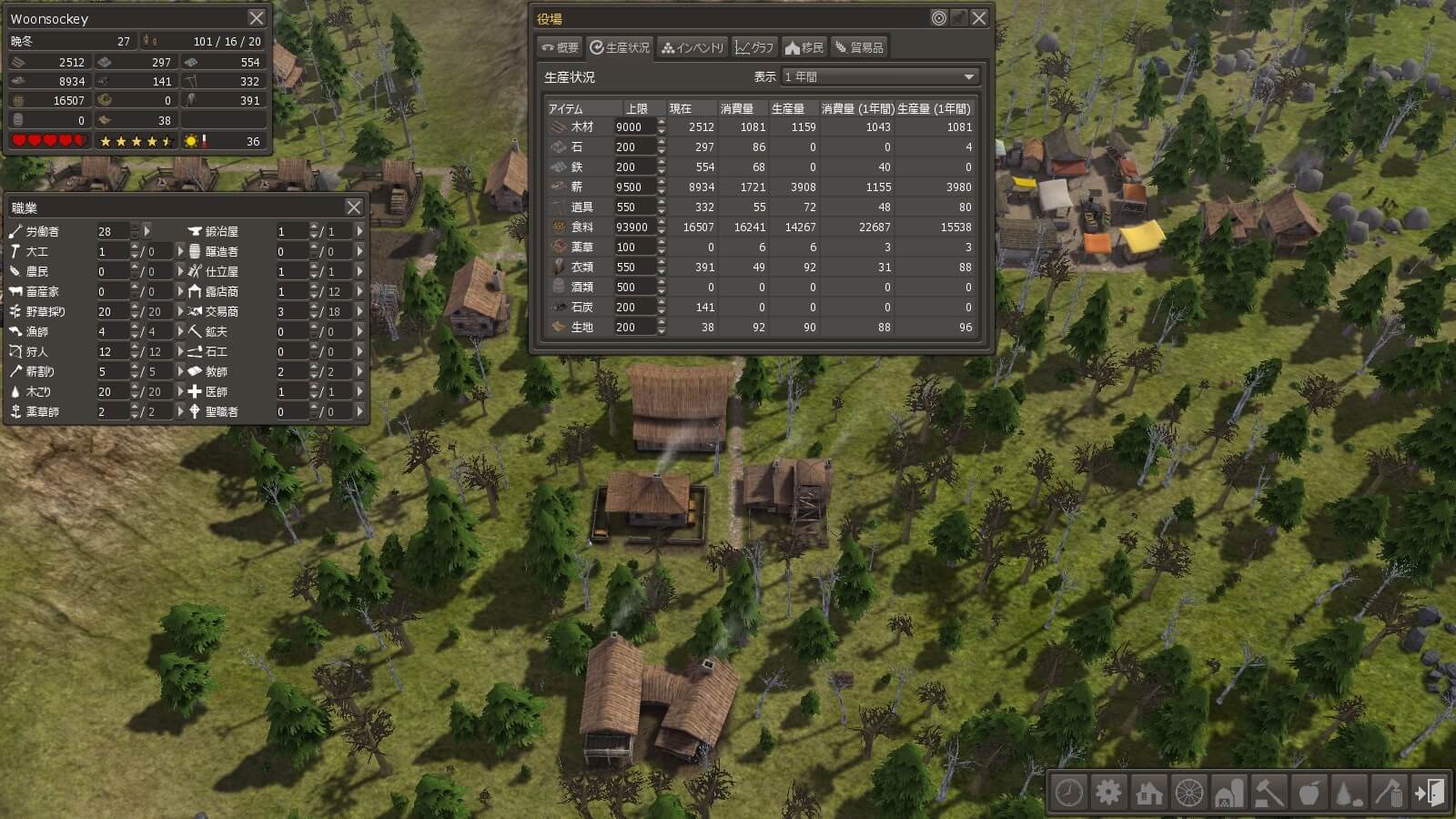 Banished 攻略ブログ 村の人口のバランスの取り方 Game Play360